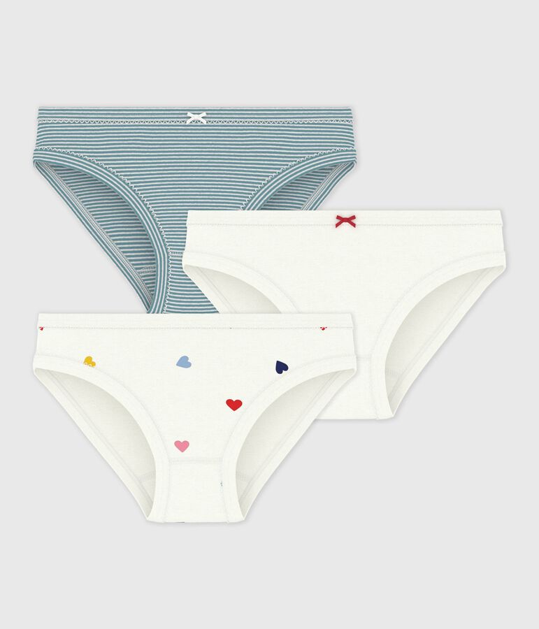Lot de culottes enfant en coton imprim&eacute; c&oelig;urs variante 1