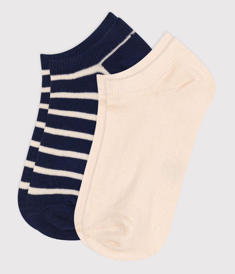 2 paires de chaussettes en coton rayures enfant multicouleur