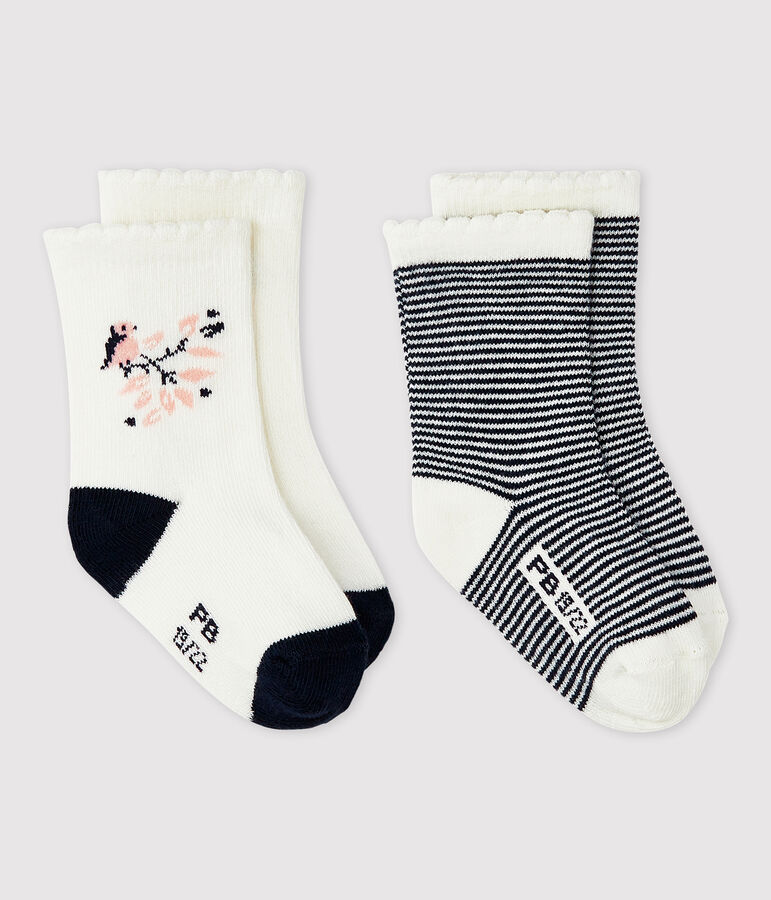 Lot de 2 chaussettes &agrave; motif b&eacute;b&eacute; fille variante 1