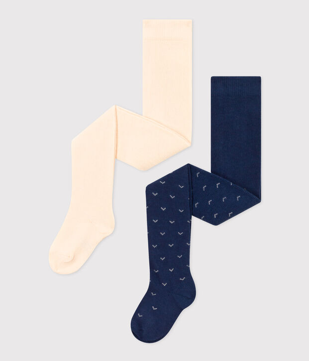 Lot de 2 paires de collants b&eacute;b&eacute; en coton multicouleur