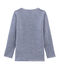 Tee-shirt manches longues enfant en laine et coton bleu MEDIEVAL/blanc MARSHMALLOW
