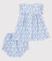 Robe avec bloomer fleurs bleues bébé fille en popeline blanc MARSHMALLOW/blanc MULTICO