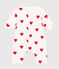 Combinaison longue en coton ouatinée bébé blanc MARSHMALLOW/rouge TERKUIT