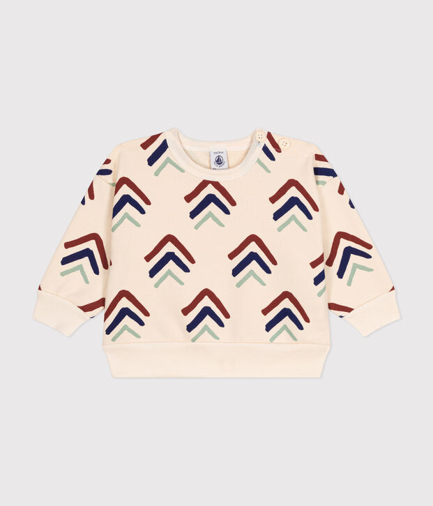 Sweatshirt en molleton b&eacute;b&eacute; &eacute;cru/bleu/multicouleur
