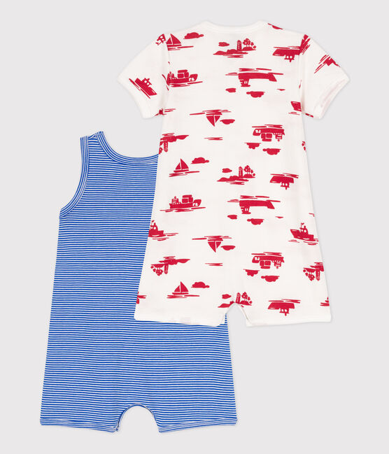 Lot de 2 combinaisons courtes port en coton bébé variante 1