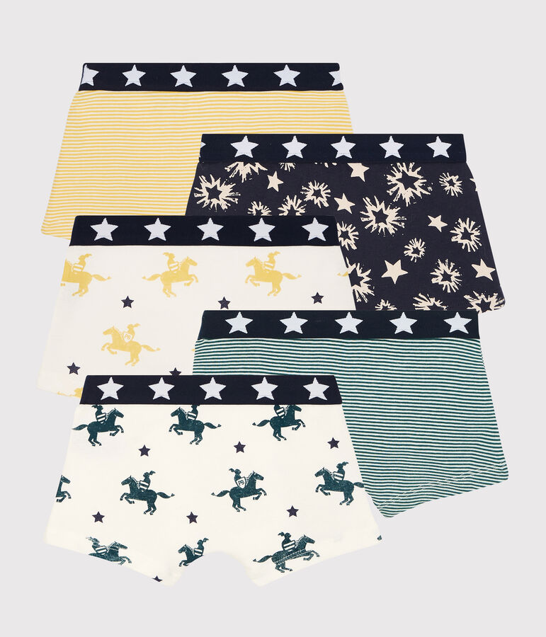 Lot de 5 boxers petit gar&ccedil;on en coton multicouleur