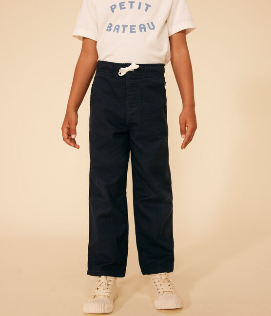 Pantalon en toile de coton enfant garçon bleu SMOKING