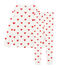 Pyjama cœur fille - garçon en côte blanc MARSHMALLOW/rouge TERKUIT