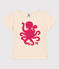 Tee-shirt floqué manches courtes enfant fille écru AVALANCHE