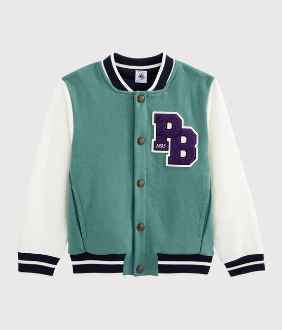 Blouson teddy enfant garçon bleu BRUT/blanc MARSHMALLOW