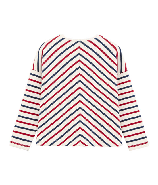 Marinière enfant fille blanc MARSHMALLOW/blanc MULTICO