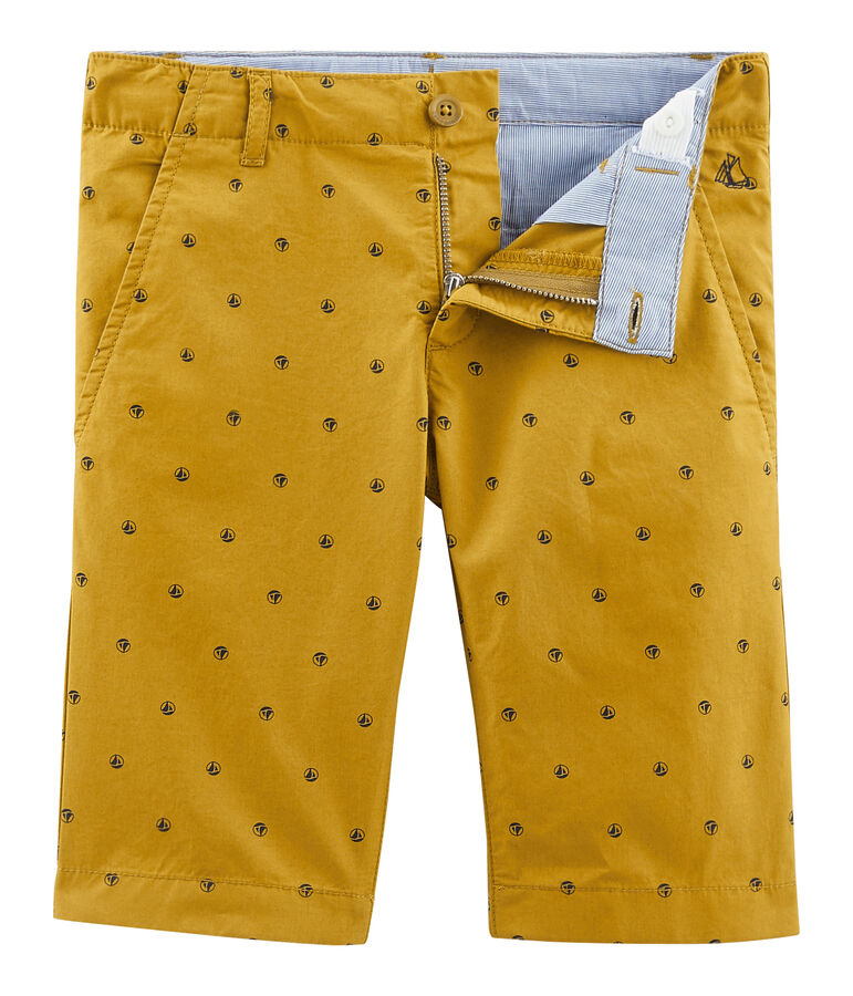 Bermuda enfant gar&ccedil;on jaune/beige