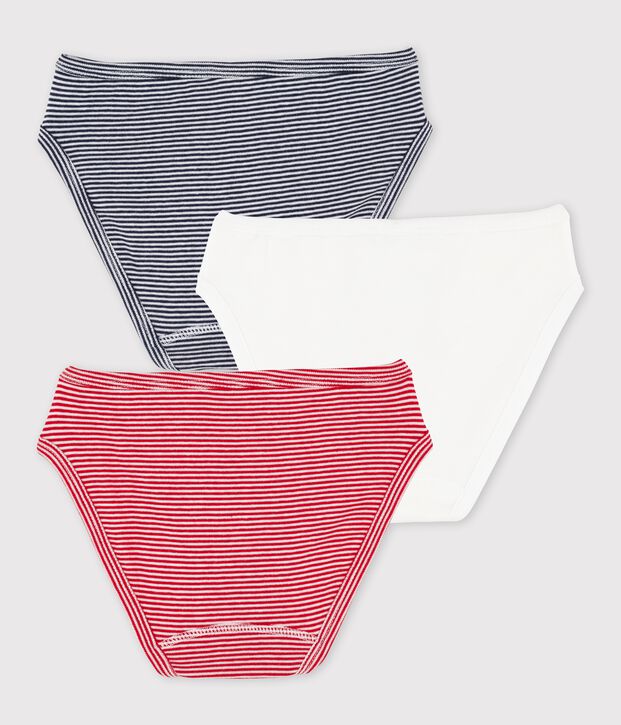 Lot de 3 culottes &agrave; rayures petite fille multicouleur