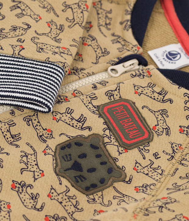 Teddy en molleton b&eacute;b&eacute;. beige/multicouleur