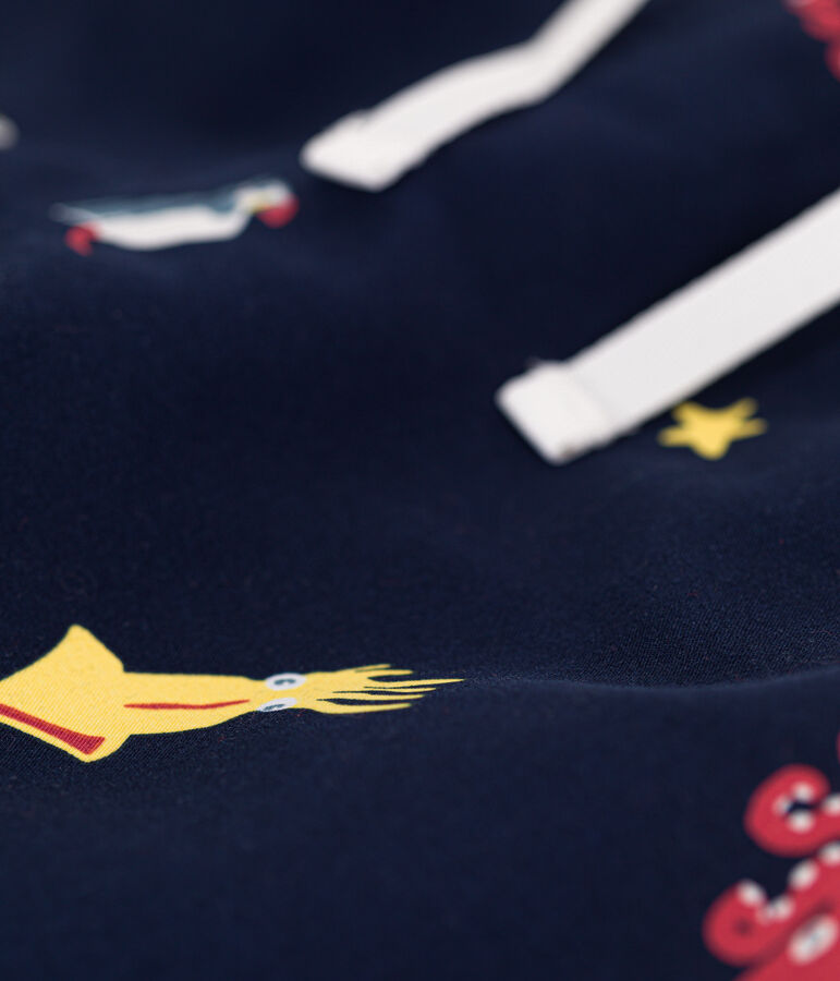 Short de bain recycl&eacute; imprim&eacute; enfant gar&ccedil;on bleu/multicouleur