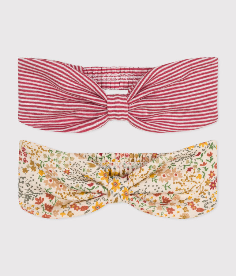 Lot de 2 bandeaux en coton b&eacute;b&eacute; multicouleur