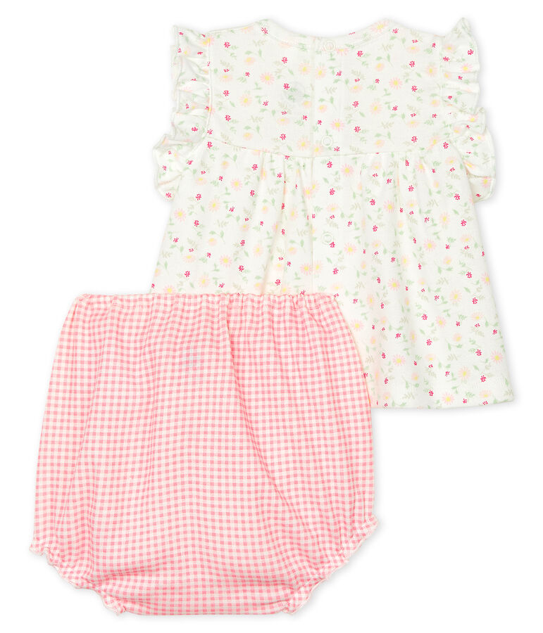 Ensemble 2 pi&egrave;ces b&eacute;b&eacute; fille blanc MARSHMALLOW/blanc MULTICO