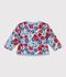 Veste b&eacute;b&eacute; en coton matelass&eacute;e, imprim&eacute;e fleurs blanc/multicouleur