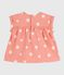 Blouse bébé en coton manches courtes, imprimé soleils orange ABRICOT/ MARSHMALLOW