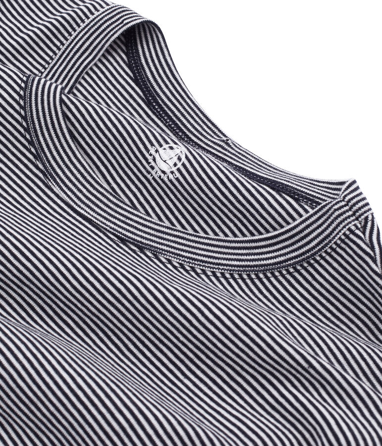 Tee shirt manches courtes iconique col rond homme bleu/blanc