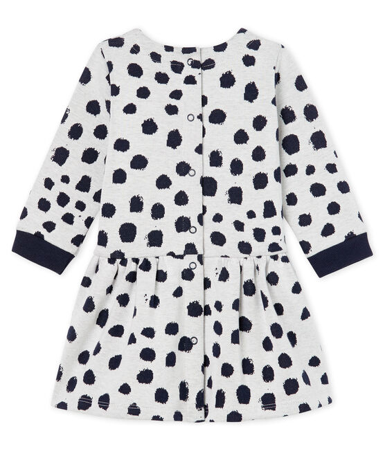 Robe manches longues bébé fille Jean Jullien blanc MARSHMALLOW/ DOTTIES CN