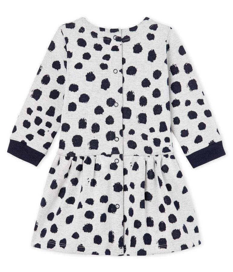 Robe manches longues b&eacute;b&eacute; fille Jean Jullien blanc MARSHMALLOW/ DOTTIES CN