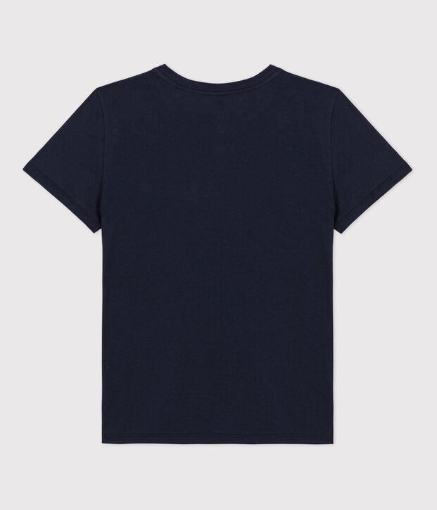 Tee-shirt LE DROIT col rond en coton Femme bleu marine