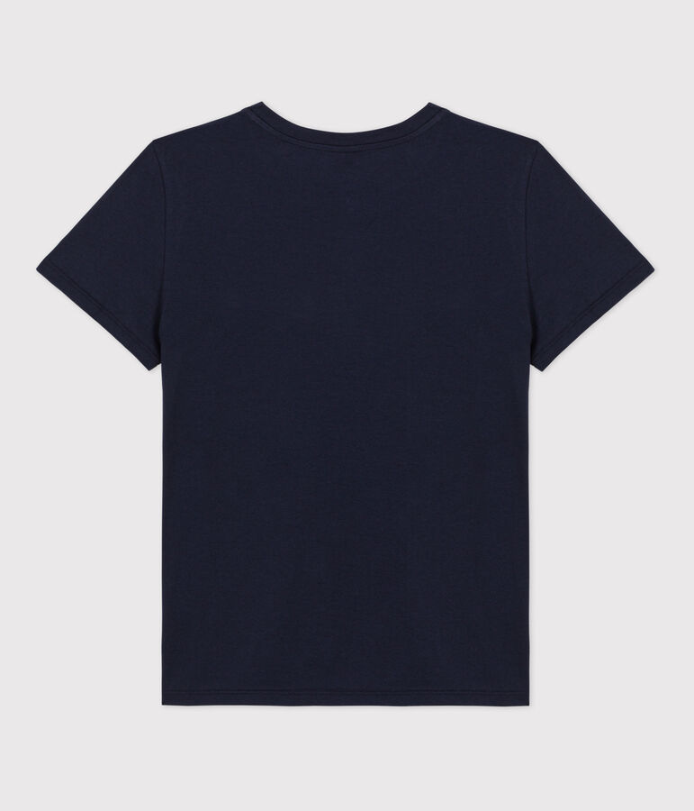 Tee-shirt LE DROIT col rond en coton Femme bleu SMOKING