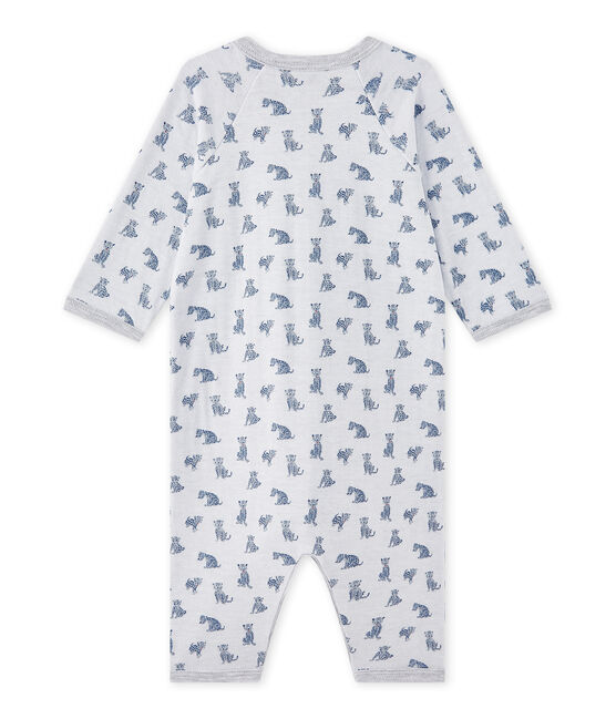 Dors bien sans pieds bébé garçon en tubique blanc ECUME/blanc MULTICO