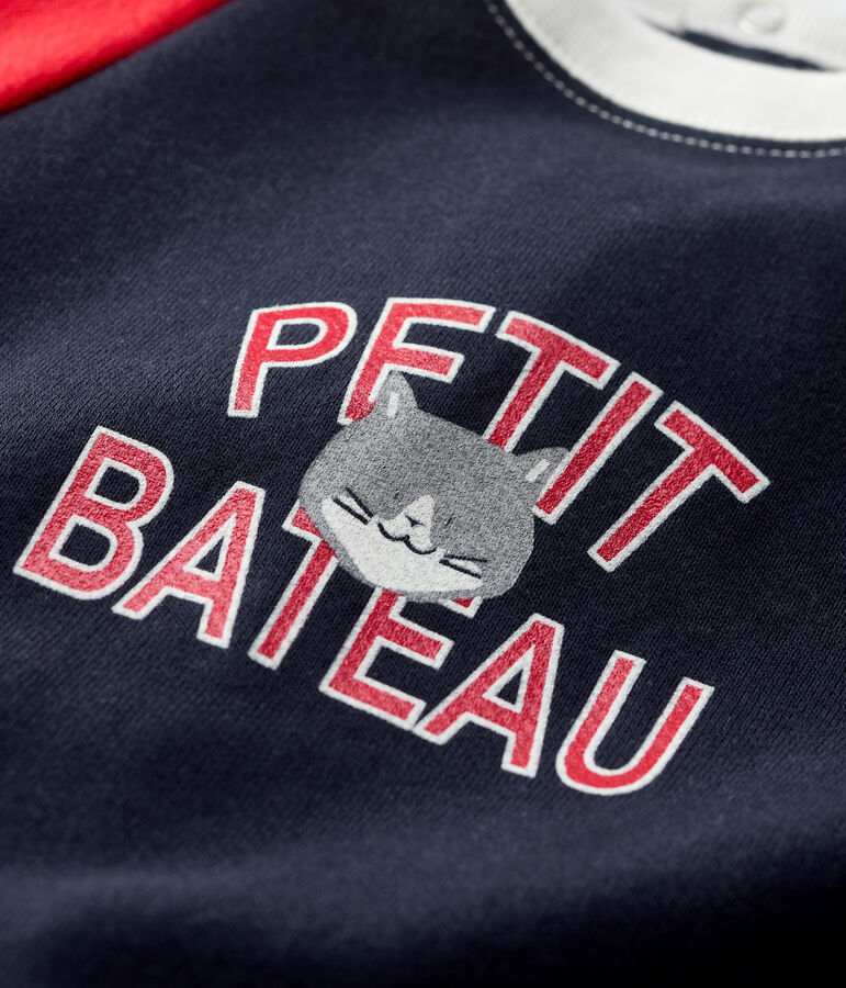 Combinaison en molleton b&eacute;b&eacute;. bleu SMOKING/rouge TERKUIT