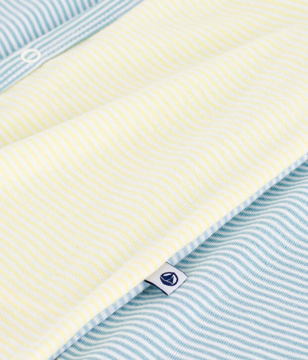 Pyjama b&eacute;b&eacute; en coton sans pieds imprim&eacute; &agrave; rayures bleu/blanc