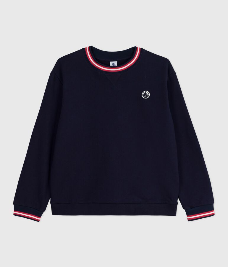 Sweatshirt femme en coton uni bleu SMOKING