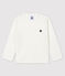 Tee-shirt manches longues en coton b&eacute;b&eacute; gar&ccedil;on blanc