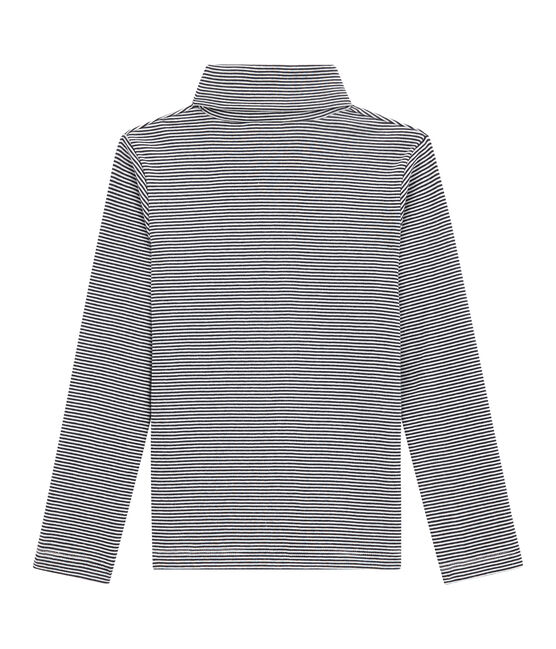 Sous pull col roulé enfant bleu SMOKING/blanc MARSHMALLOW