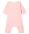 Bodyjama sans pieds bébé fille en côte rose CHARME/blanc MARSHMALLOW
