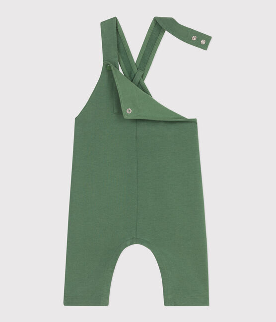 Salopette bébé en coton jambes longues, unie vert PALMERAIE