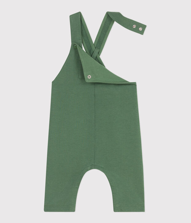 Salopette b&eacute;b&eacute; en coton jambes longues, unie vert
