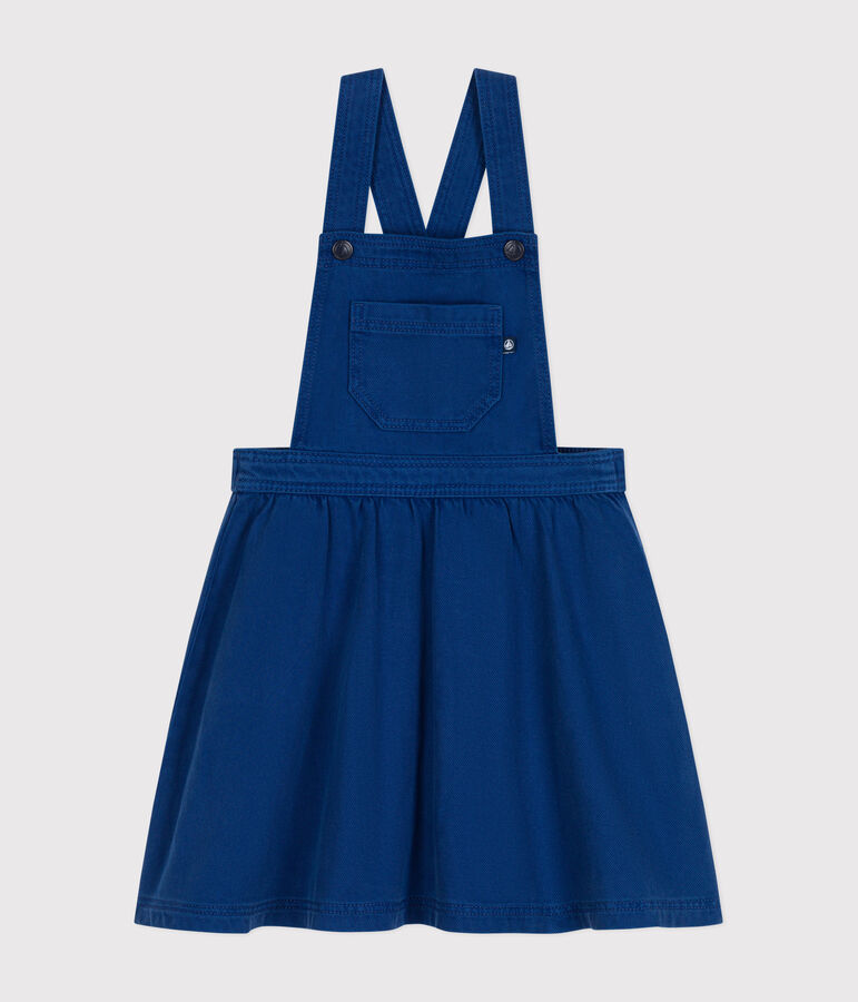 Robe salopette en serge enfant fille bleu INCOGNITO