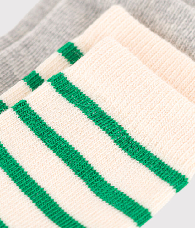 2 paires de chaussettes en coton rayures b&eacute;b&eacute; multicouleur