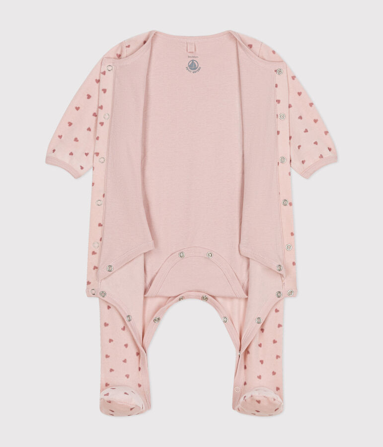 Bodyjama imprim&eacute; mini c&oelig;urs en velours b&eacute;b&eacute; rose SALINE/ ROSEWOOD