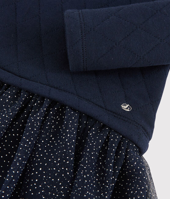 Robe manches longues bébé fille bleu SMOKING