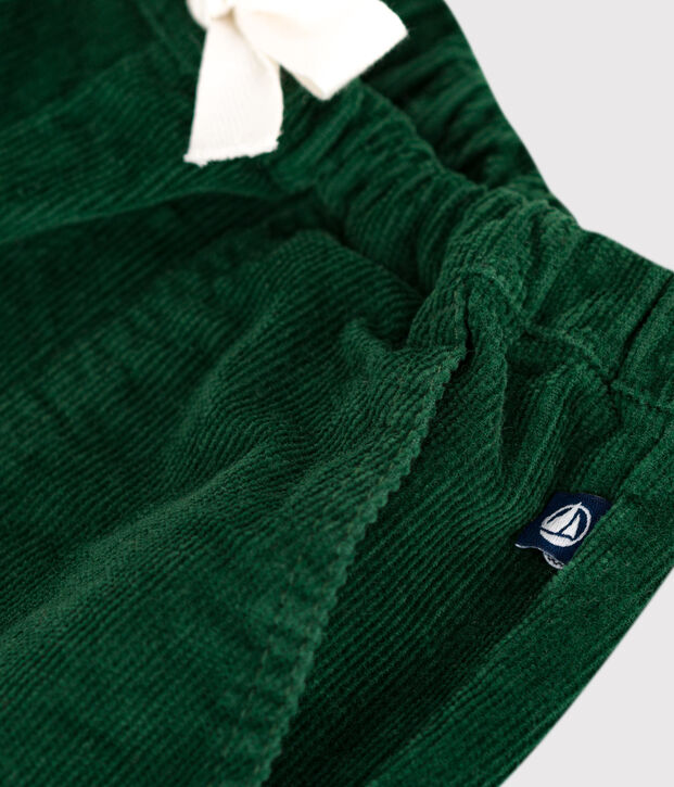 Pantalon b&eacute;b&eacute; en velours uni vert