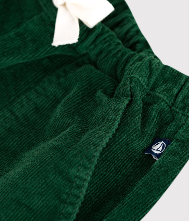 Pantalon b&eacute;b&eacute; en velours uni vert WILLOW