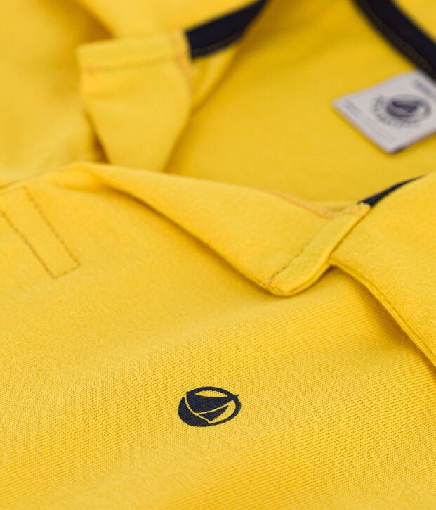 Polo manches courtes en coton enfant gar&ccedil;on jaune