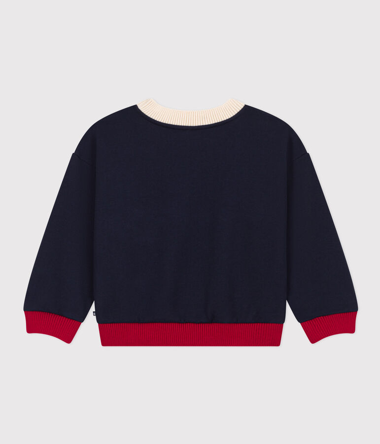 Sweatshirt imprim&eacute; en molleton enfant fille / gar&ccedil;on bleu SMOKING