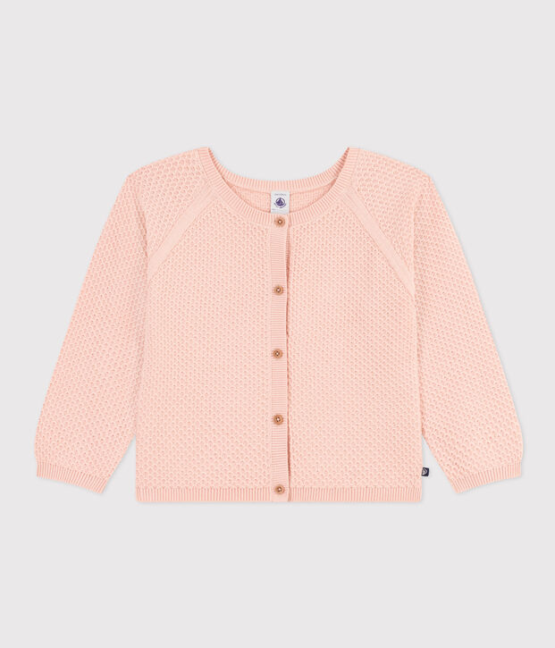 Cardigan en coton enfant fille rose