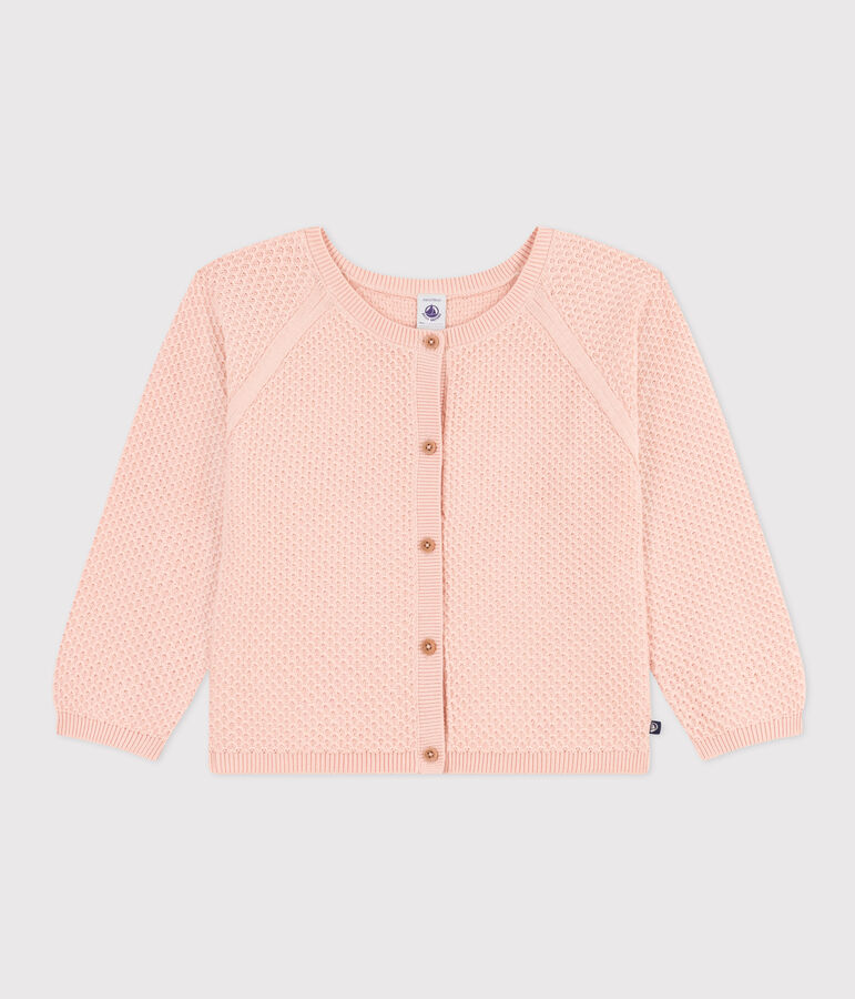 Cardigan en coton enfant fille rose
