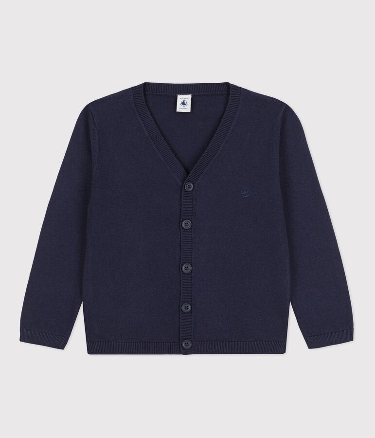 Cardigan en laine et coton enfant gar&ccedil;on bleu