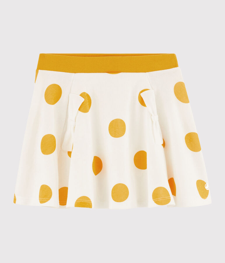 Jupe en maille enfant fille blanc MARSHMALLOW/jaune BOUDOR