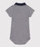 Body manches courtes col polo en coton rayé bébé bleu SMOKING/blanc MARSHMALLOW